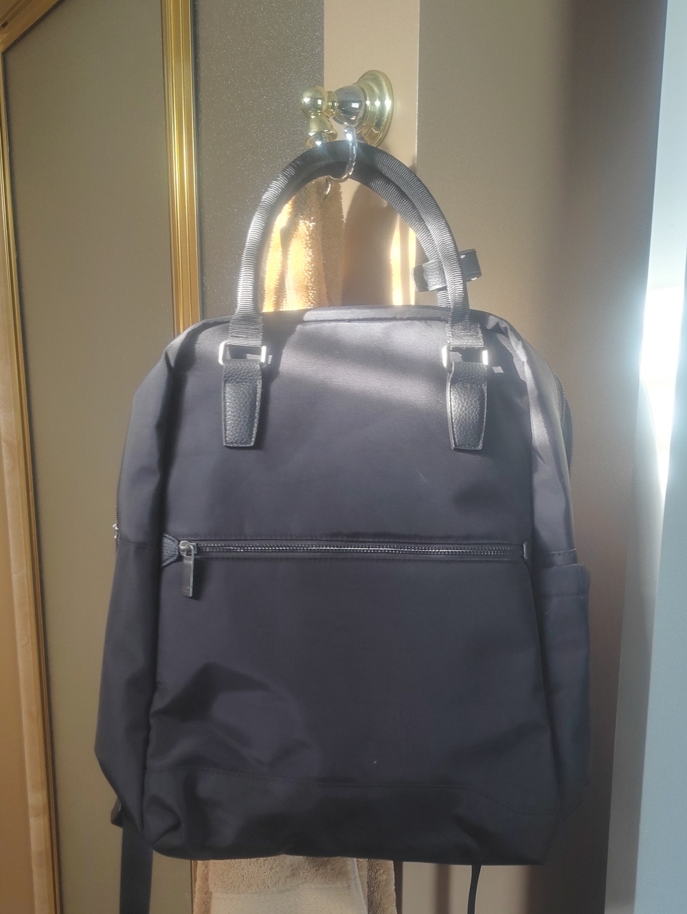 Open Story Classic Black  Backpack Tote